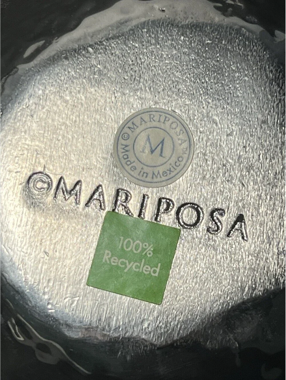 NWOT Mariposa 1990s Petal Dip Dish String Of Pearls Aluminum Silver, 5.25x2